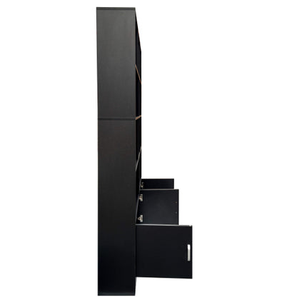 70.87 Inch Tall 10-Cube Bookshelf With 3 Closed Doors Home Storage Cabinet