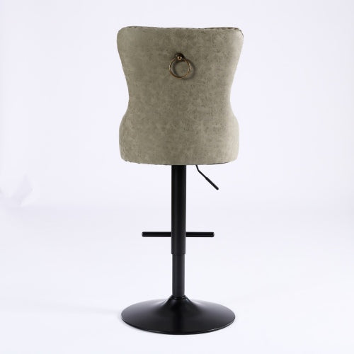 Furniture,Aged and Retro PU Swivel Barstools Adjusatble Seat Height from 26-33 Inch, Modern Bar Stools with Backs Comfortable Tufted for Home Pub and Kitchen Island (Olive Green,Set of 2)