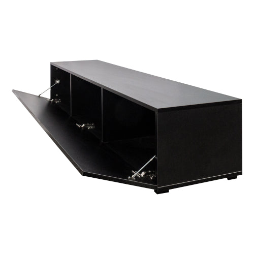 Wall Mount Floating Melamine TV Console Drop Down Hidden Cabinet Media Storage Shelf