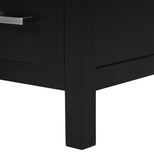 24-inch bathroom vanity with integrated undermount basin and a storage cabinet featuring 2 doors and 1 drawer. Includes double-layer door shelf, soft-close design, and versatile storage solutions