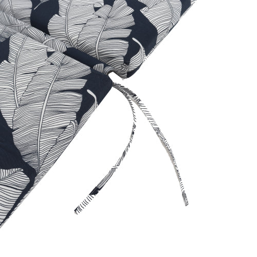 2 Pcs Set Indoor/Outdoor Chaise Lounge Chair Cushion Outdoor Furniture Cushion with Ties, Patio Seat Cushion for Lawn,Pool & Beach,75" x 22.8" x 2" (Blue/Leaf)