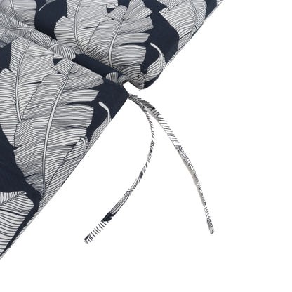 2 Pcs Set Indoor/Outdoor Chaise Lounge Chair Cushion Outdoor Furniture Cushion with Ties, Patio Seat Cushion for Lawn,Pool & Beach,75" x 22.8" x 2" (Blue/Leaf)