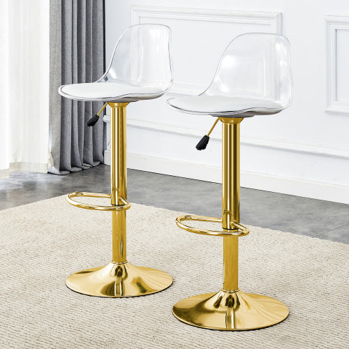 Modern minimalist bar chairs and bar stools. Can rotate 360 ¡ã and adjust lifting. PET backrest and PU seats. Set of 2. Suitable for bars, restaurants, and front desk cashiers.