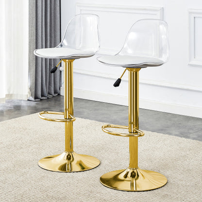 Modern minimalist bar chairs and bar stools. Can rotate 360 ¡ã and adjust lifting. PET backrest and PU seats. Set of 2. Suitable for bars, restaurants, and front desk cashiers.