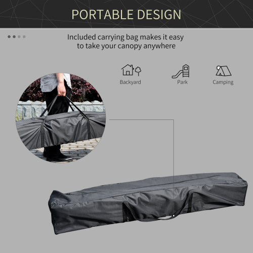 Outsunny 13' x 13' Pop Up Canopy Tent, Instant Sun Shelter, Tents for Parties, Height Adjustable, with Wheeled Carry Bag for Outdoor, Garden, Patio, Parties, White
