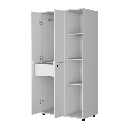 Armoire Closet with 1-Drawer, Storage Cabinets and Hanging Rods