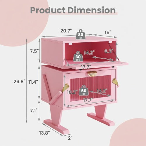 Pink Robot LED Nightstand