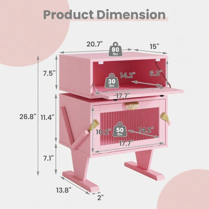 Pink Robot LED Nightstand
