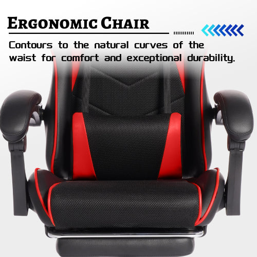 E-sports Gaming Chair Sports Car Driving Seat PU Material Moulded Sponge Comfortable and Safe With Massage Red
