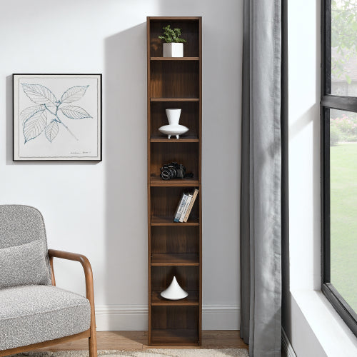 70.9 Inch 8-Tier Detachable Adjustable Slim Media Storage Tower Home Narrow Bookcase