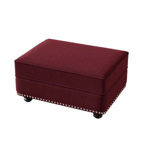 Burgundy Modular Velvet Ottoman, Matching Sofa Footstool, 31.5 inchx23.6 inchx16.5 inch, 300 LBS Capacity for Apartment & Living Room