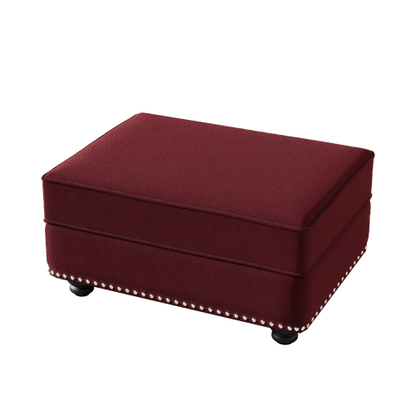 Burgundy Modular Velvet Ottoman, Matching Sofa Footstool, 31.5 inchx23.6 inchx16.5 inch, 300 LBS Capacity for Apartment & Living Room