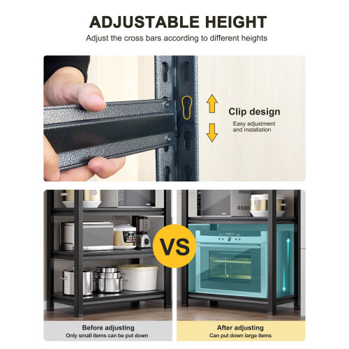63" H Adjustable Storage Rack, Adjustable Shelves, 2000LBS Five-Tier Shelving Unit, Scratch-Resistant And Wear-Resistant Panels