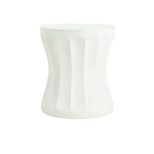 Outdoor Round Concrete Antique White Side Table,Living Room Mgo End Table