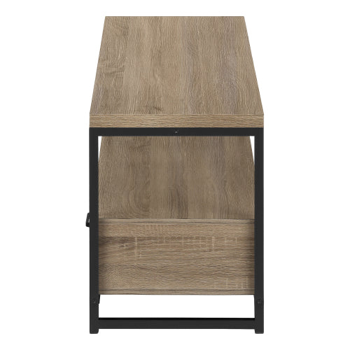 Brown 48 inch TV Stand with Drawers and Black Metal Frame