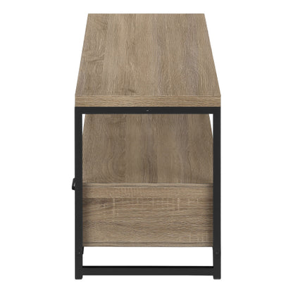 Brown 48 inch TV Stand with Drawers and Black Metal Frame