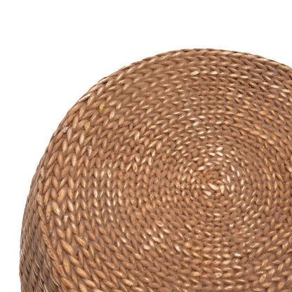 Nydia Outdoor Patio Drum-Shaped MGO Side Table, Brown