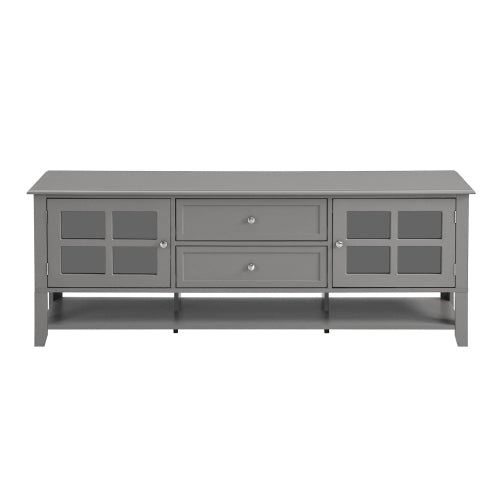 59.1 Inch Grey Modern Soft Close TV Stand Magnetic Suction Media Console Fits 60 Inch TV