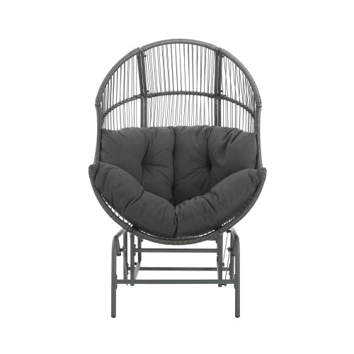 Palos Outdoor Wicker Glider Chair - Dark Gray