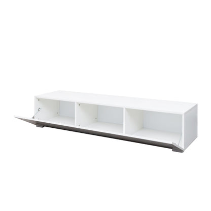 Wall Mount Floating Particle Board TV Stand Drop Down Cabinet Media Shelf For Living Room Bedroom