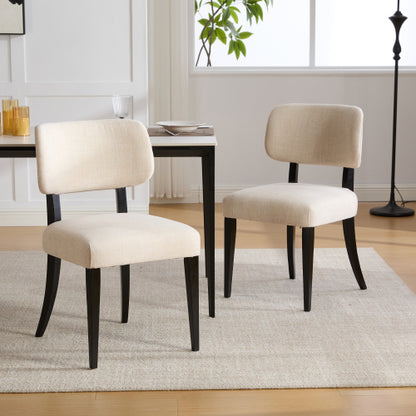 Wooden Dining Chairs Set of 2, Modern Fabric Upholstered Dining Room Chair Kitchen Chairs, Farmhouse Dinner Chair for Kitchen Dining Room
