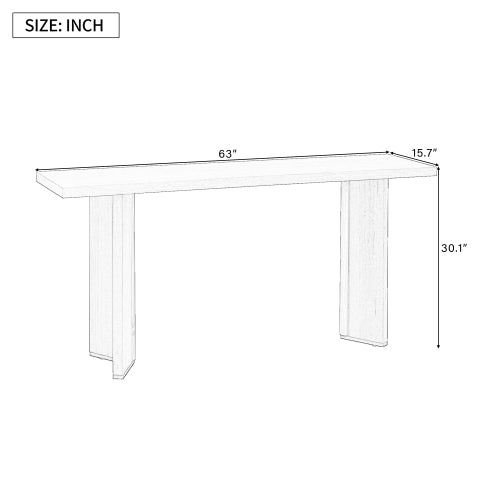Modern Minimalist Console Table, MDF with Pine Veneer & Geometric Legs, Multi-Purpose Accent Table for Home