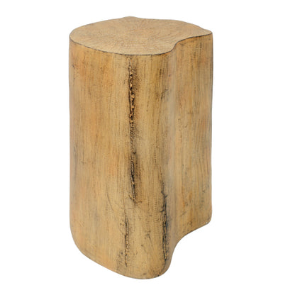 2-in-1 Irregular MGO End Table, Split Design, Small Space Friendly,Indoor Outdoor Use,Natural Color