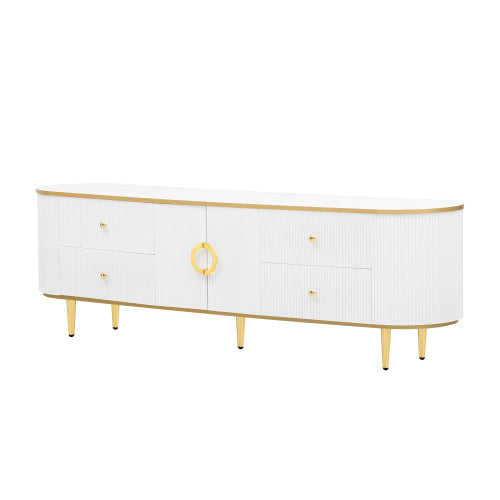 Modern 71 inch TV Stand with 4 Drawers, Cabinet and Cable Management