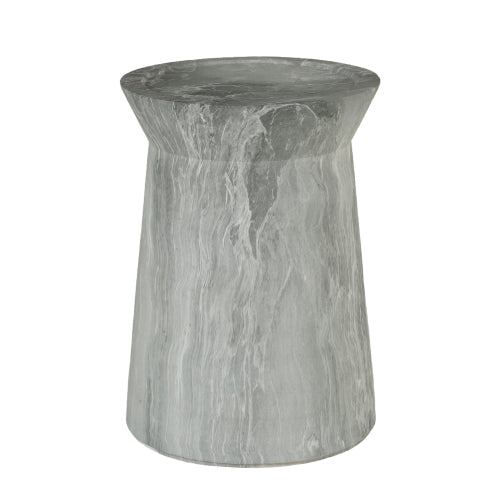 Cement Outdoor End Tables for Patio, GardenAccent Table Faux Terrazzo Accent Table, Modern Small Round Side Tablefor Outside, Tree Stump Garden Stool DrumTable indoor and Outdoor
