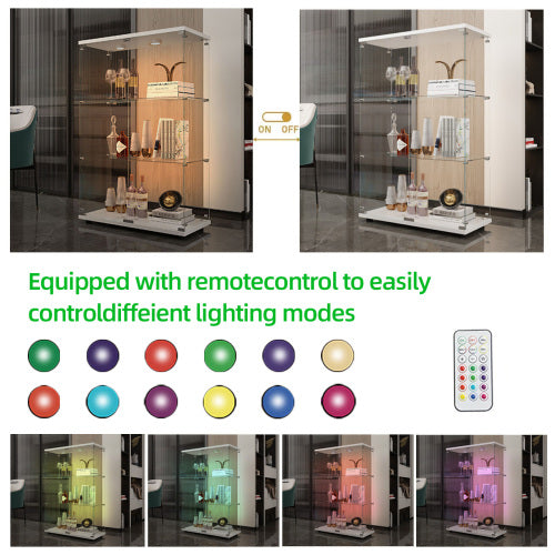 Tempered Glass Display Cabinet with LED Lighting