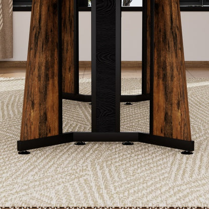70.9 Inch Large Rectangular Dining Table, Rustic Brown
