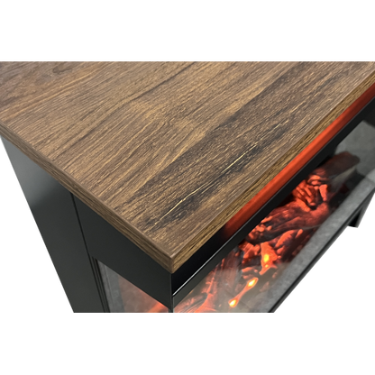 24 inch three sided glass electric fireplace with feet