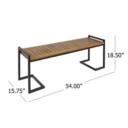 WOOD AND METAL BENCH