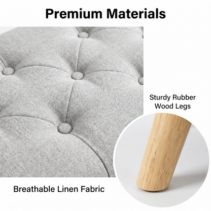 32 inch Upholstered Storage Ottoman Bench with Tray, Hidden Storage Footrest