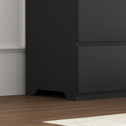 12 Drawers Double Dresser, Modern Wood Dresser Chest of Drawers with Large Storage Space for Bedroom, Black