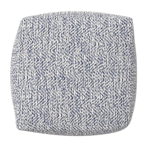 Nate 18 Inch Square Pouf Ottoman Handwoven Cotton Floor Cushion Accent Stool
