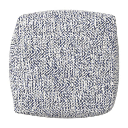 Nate 18 Inch Square Pouf Ottoman Handwoven Cotton Floor Cushion Accent Stool