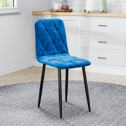 Square Dining Table Set for 4, Modern Faux Marble Dining Table with 4 PU Chairs, MDF Top & Iron Legs, Space Saving Kitchen Dining Set