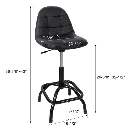 360° Swivel Adjustable Height Bar Stool with High Back Support, Modern Counter Stool for Bar, Shop, Kitchen