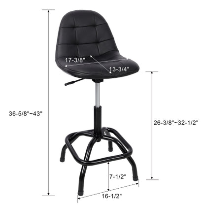 360° Swivel Adjustable Height Bar Stool with High Back Support, Modern Counter Stool for Bar, Shop, Kitchen