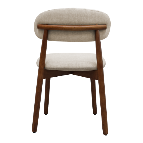 Set of 2 Warm Grey Flannelette Dining Chairs, Moisture-Proof Oak Wood Leg Armless Kitchen Side Chairs