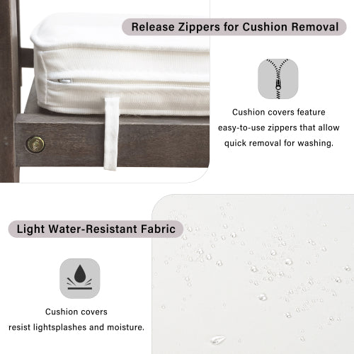 7 Pieces Acacia Wood Outdoor Dining Set with Cushions,Modern 6 Chairs and 1 Large Table, Dining Furniture Set for Lawn, Backyard, Garden Deck,Poolside