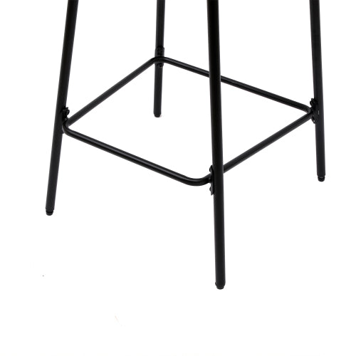 Counter Stools Set of 2 Handwoven Paper Rope Bar Stools Boho Round Dining Pub Chairs for Kitchen (Black & Creamy White)
