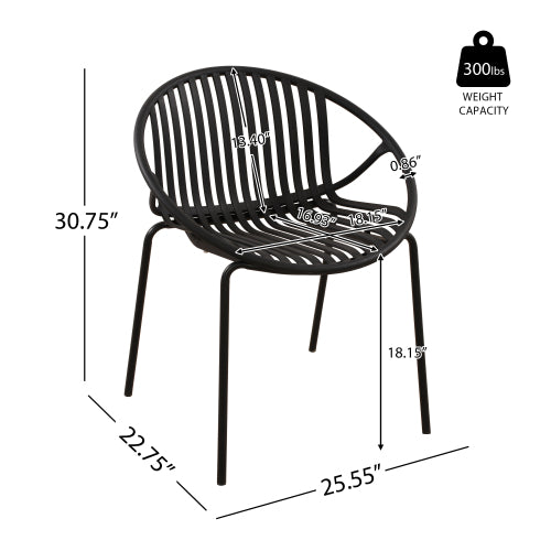 Patio Dining Chairs Stackable Chairs with Breathable Design Modern Simple Art Style