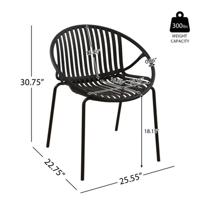 Patio Dining Chairs Stackable Chairs with Breathable Design Modern Simple Art Style