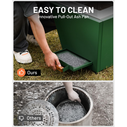 Cyberpit One Pro 25 inch Smokeless Fire Pit, w/Pull-Out Ash Pan