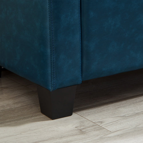 48'' Storage Ottoman Bench Tufted Faux Leather Upholstered Bench with Storage