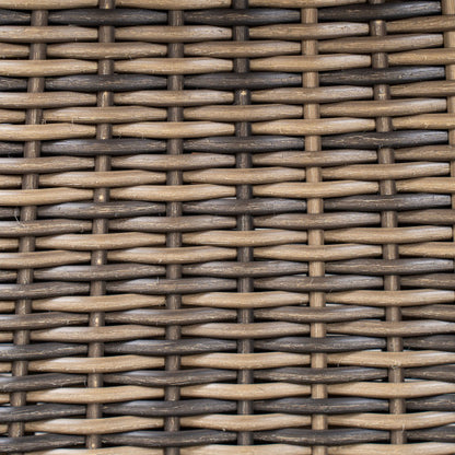 Outdoor 1pcs Acacia Wood Bench,Teak Finish+ Grey Wicker