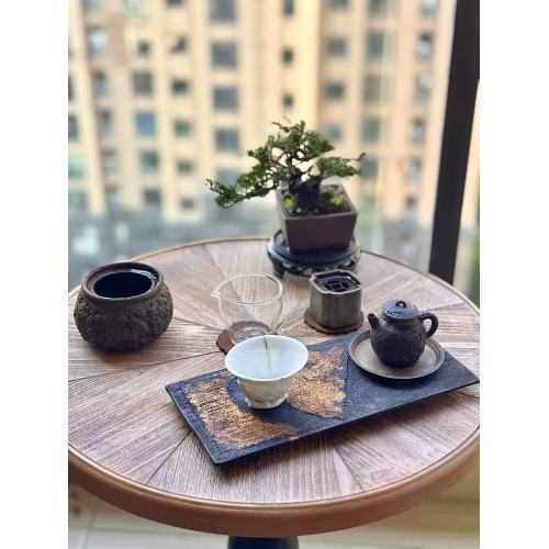 Wooden End Tables Retro Side Table French Country Accent Coffee Side Table Modern Small Round Tea Table Pedestal Side End Table for Living Room Household Restaurant Homestay