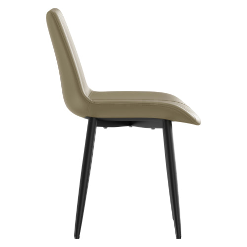 PU Leather Dining Chairs with Adjustable Feet, Set of 2, Camel